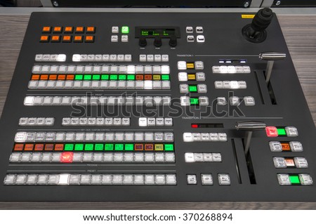 remote control in the studio recording TV station