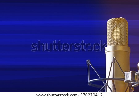 professional Microphone in recording radio studio