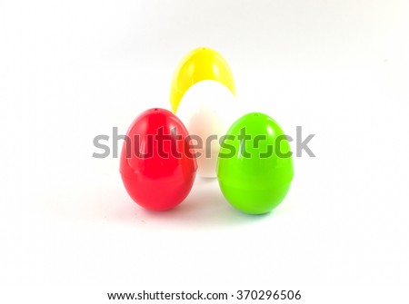 fancy or colorful of egg in white background. soft focus