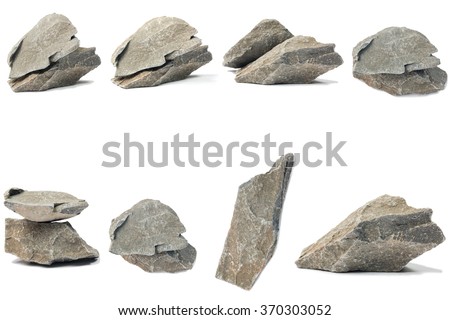Shale mineral stone isolated on white background Royalty-Free Stock Photo #370303052