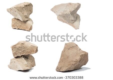 Fragment of sandstone isolated on white Royalty-Free Stock Photo #370303388