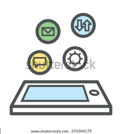 Mobile Application Flat Icon Illustration