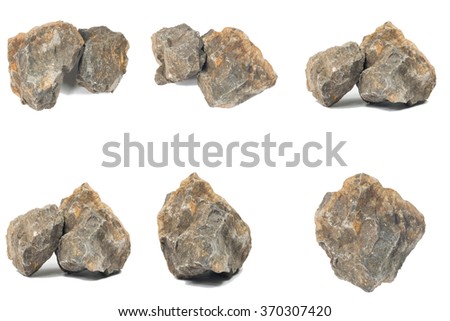 Basalt rock isolate on white Royalty-Free Stock Photo #370307420