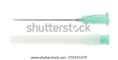 Medical syringe needle isolated