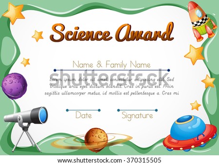 Certification template for science award illustration