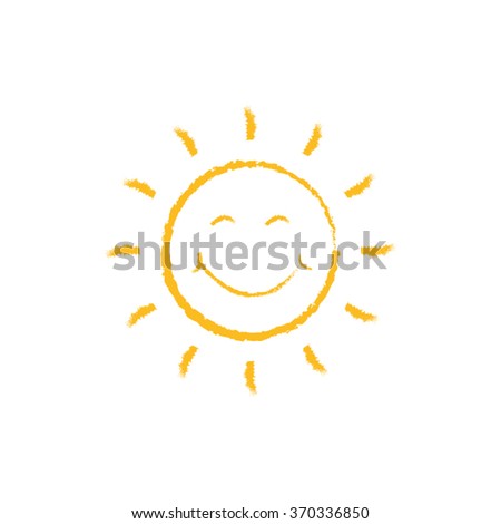 BIG smiling sun | vector illustration graphic - summertime - summer sun | chalk