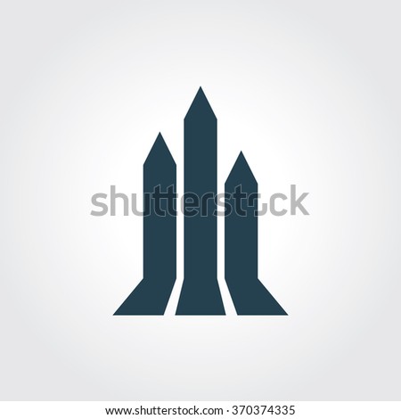 Blue Colored Icon of Growth  Graph or Growing Arrow On Gray Color Background. Eps-10.