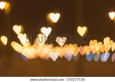 Photo Of Bokeh Lights / Street Lights Out Of Focus / filtered heart blurred background.