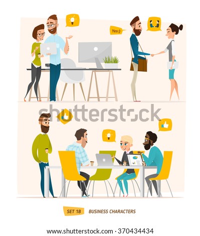 Business cartoon characters collection.  Royalty-Free Stock Photo #370434434