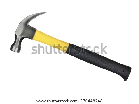 yellow hammer on white background
 Royalty-Free Stock Photo #370448246