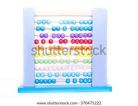 picture of colorful wooden abacus isolated on white background
