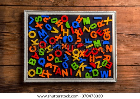 Colorful plastic letters