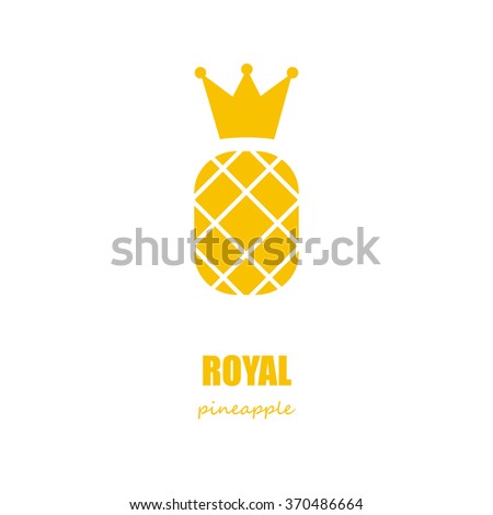 Yellow pineapple with royal crown fruit company logo 