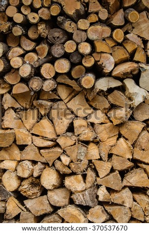 Pile of firewood background