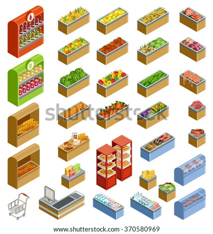 Isometric counters with food