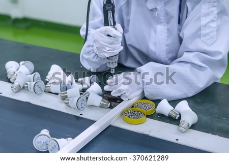 
Production line lighting LED Lighting And manufacturing  Royalty-Free Stock Photo #370621289