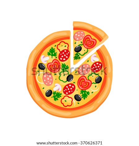 Pizza flat icons isolated on white background.  icon