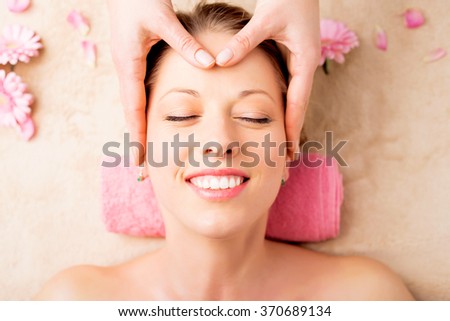 Facial massage at spa