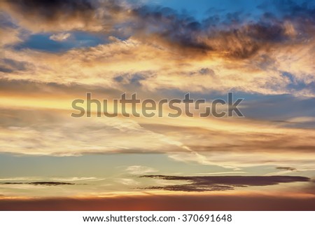 Cloud on sky at sunset