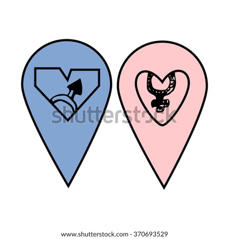 Vector heart on Valentine`s day