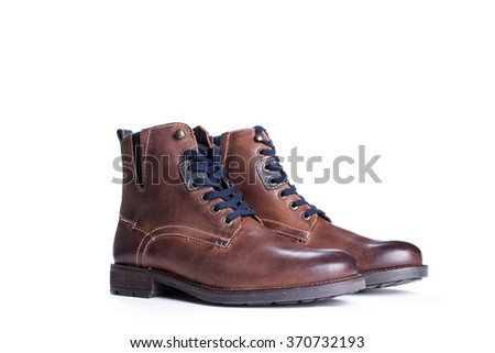 brown boots isolated on a white background,fashion.