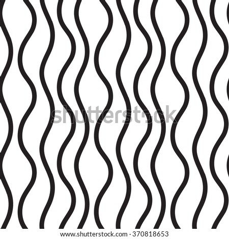 Monochrome elegant seamless pattern in black and white. Vertical wavy lines.