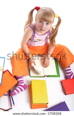 Portrait of a styled children. Theme: education.
