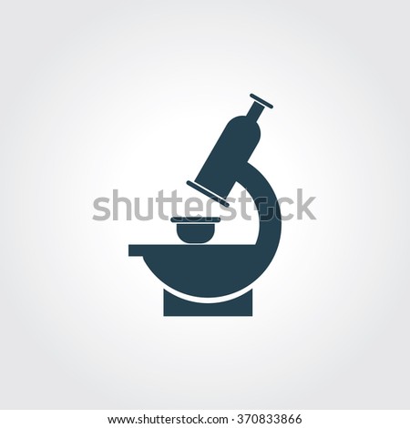 Blue Colored Icon of Microscope On Gray Color Background. Eps-10.