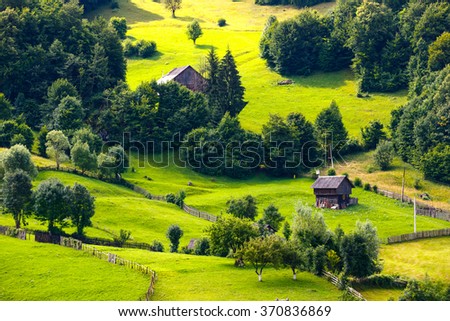 Landscape of Apuseni Mountains in Romania Royalty-Free Stock Photo #370836869