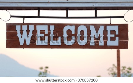 Rustic wood welcome sign 