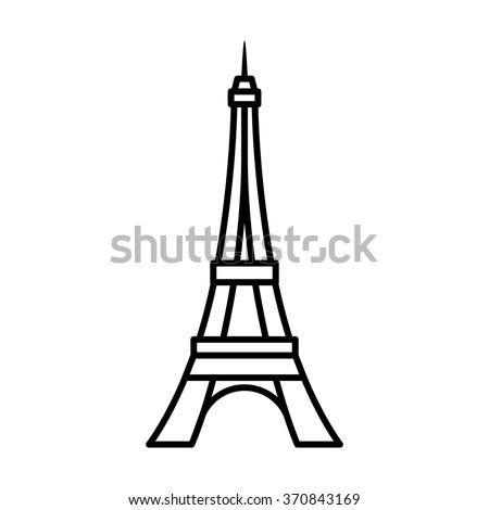 Tour Eiffel Tower in Paris, France line art vector icon for apps and websites