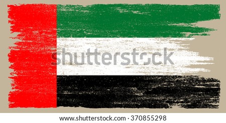Grunge UAE flag.Vector illustration.