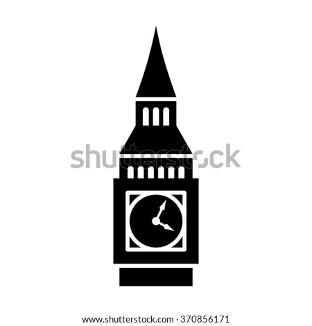 Big Ben / Elizabeth clock tower in London flat vector icon for travel apps and websites