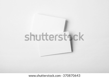 Blank white business card presentation for promotion of Corporate identity. Horizontal