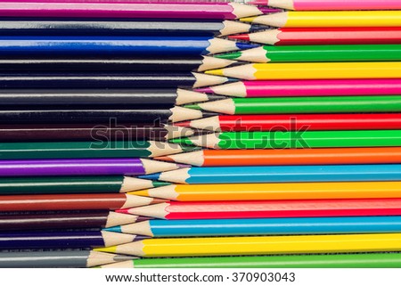 sharpened colored pencils top view