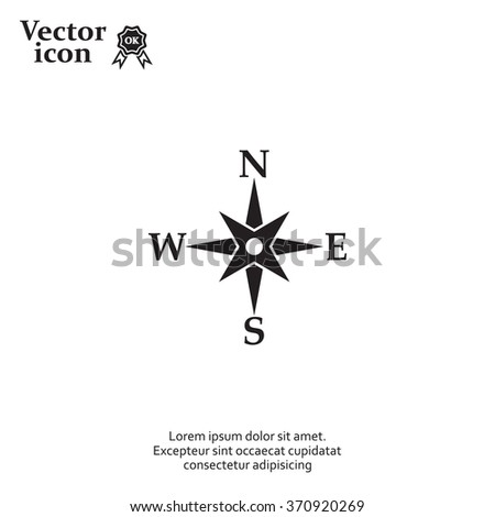 Compass flat icon. Vector illustration EPS. Royalty-Free Stock Photo #370920269