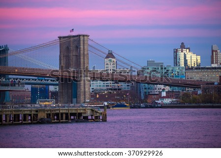 Manhattan Midtown skyline at dusk over Hudson River, New York City