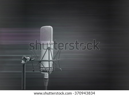 professional Microphone in recording radio studio
