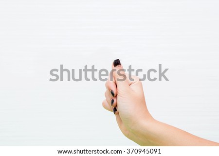 isolated woman hand holding the object