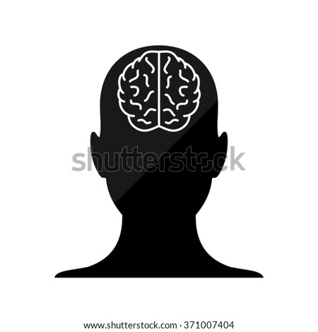 human head -  black vector icon