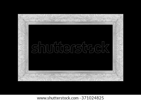 Antique silver frame on the black background