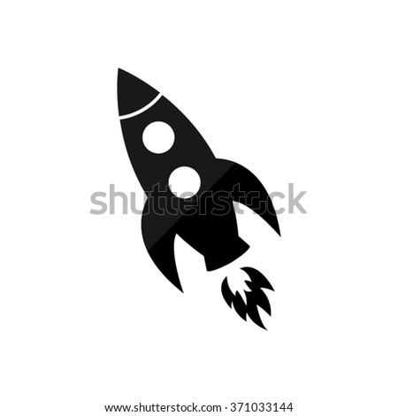 Rocket  - black vector icon