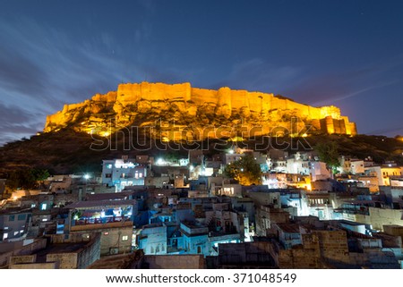 Mehrangarh Fort in Jodhpur, India Royalty-Free Stock Photo #371048549