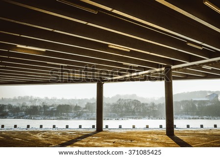 Concrete structure (parking garage) with sun light