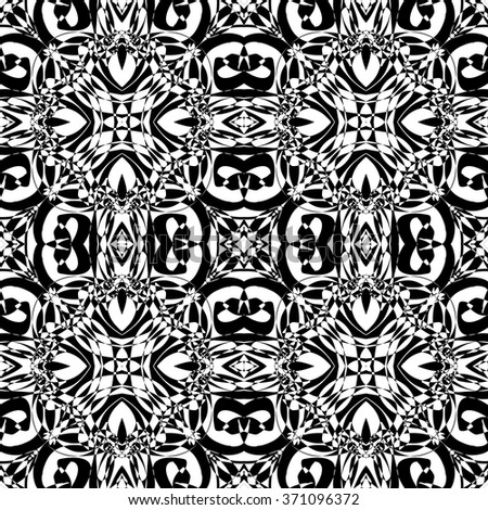 Black and white seamless pattern. Kaleidoscope.