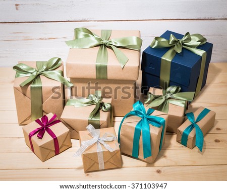 Gift with silk ribbon