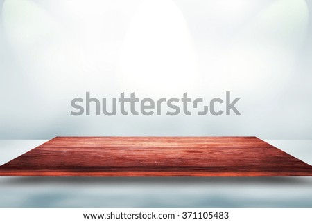 Wooden shelves on grey room background - Can be used to display your product