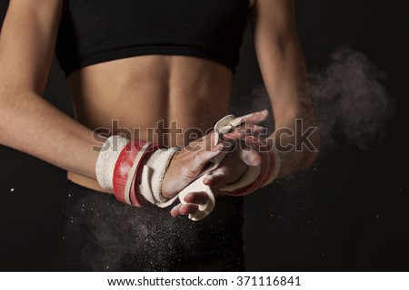 Women's Artistic Gymnastics Close up Grips and Chalk