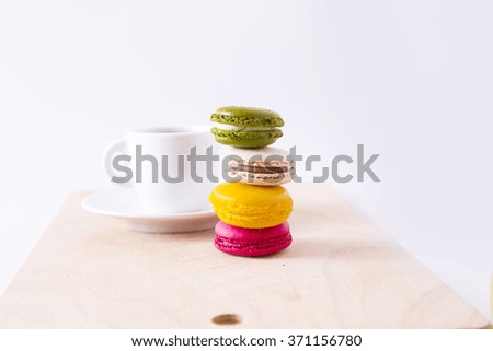 Sweet and color macaroons for the breakfast