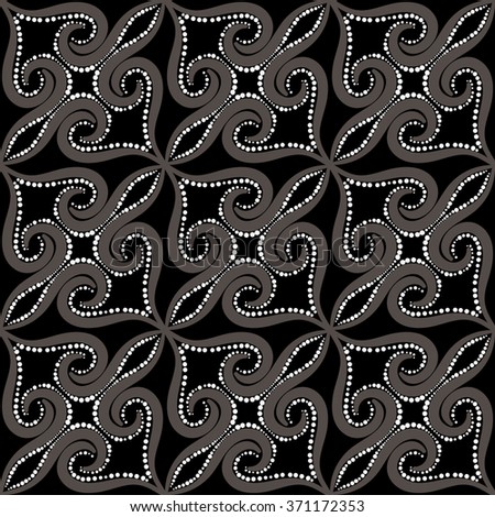 Seamless pattern with spiral curls. Vector repeating texture.